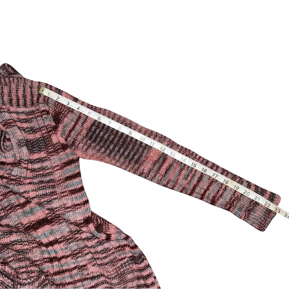 Vintage 70s PICATO Knit Sweater Tunic Women’s M Pink Gray Striped Long Sleeve - Picture 8 of 8